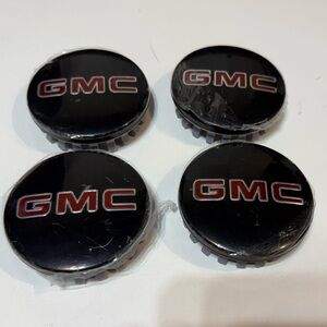 GMC Wheel center caps set of 4 in Red & Black NWT